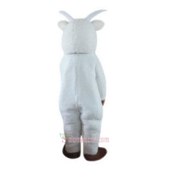 White Goat Cartoon Mascot Costume