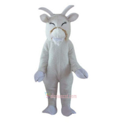 White Goat Cartoon Mascot Costume