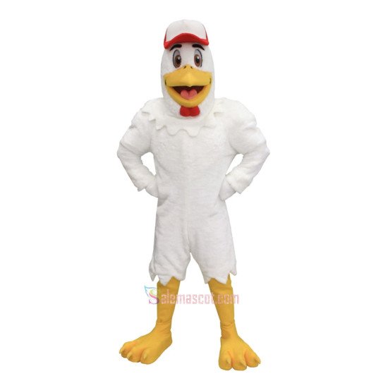 White Handsome Chicken Mascot Costume