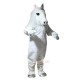 White Horse Unicorn Cartoon Mascot Costume