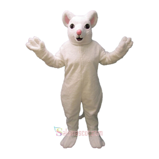 White Mouse Mascot Costume