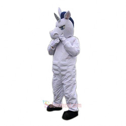 White Unicorn Horse Cartoon Mascot Costume