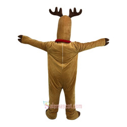Yellow Brown Elk Deer Cartoon Mascot Costume