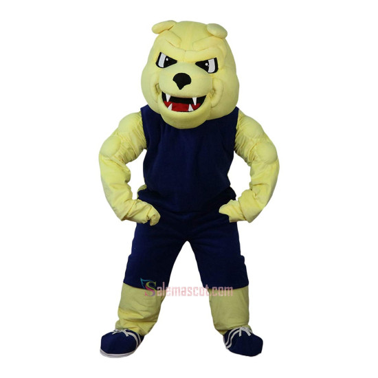 Yellow Bulldog Fierce Dog Vicious Dog Mascot Costume