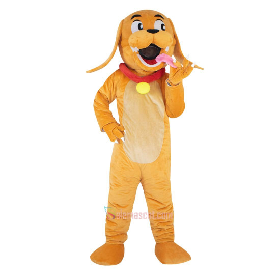 Yellow Dog Cartoon Mascot Costume